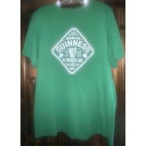 GUINNESS BEER Dublin 2017 St Patrick's Day Irish Green Large Cotton T Shirt 1759